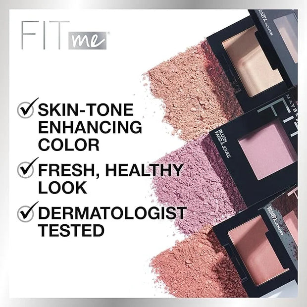 Maybelline Fit Me Powder Blush, Lightweight, Smooth, Blendable, Long-lasting All-Day Face Enhancing Makeup Color, Mauve, 1...