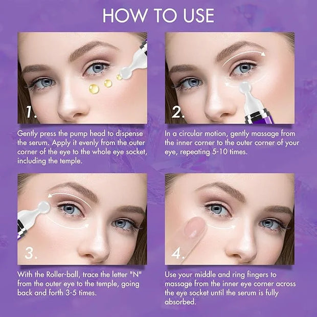Under Eye Roller Serum|5% Caffeine 5% Retinol Eye Cream for Dark Circles, Puffiness and Bags, Puffy Bags Fine Lines Wrinkl...