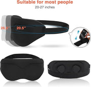 Sleep Eye Mask for Men Women 3D Contoured Cup, Concave Molded, Block Out Light, Molded Soft Comfort Eye Shade with Adjusta...