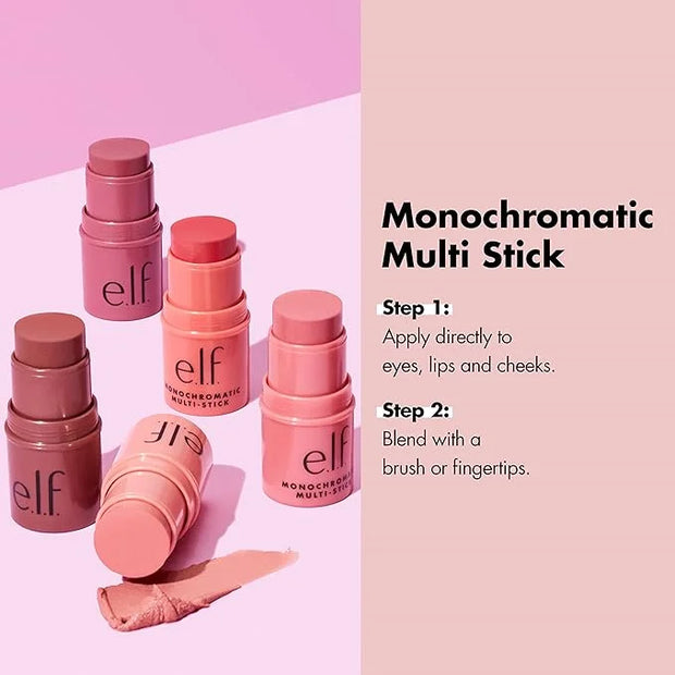 e.l.f. Monochromatic Multi Stick, Luxuriously Creamy & Blendable Color, For Eyes, Lips & Cheeks, Glowing Mango, 0.17 Oz - ...