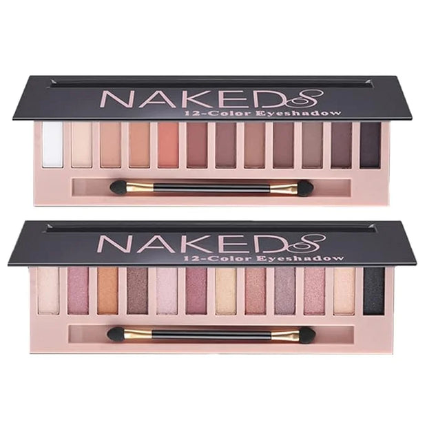BestLand 2 Pack 12 Colors Makeup Nude Colors Eyeshadow Palette Natural Nude Matte Shimmer Glitter Pigment Eye Shadow Palle...