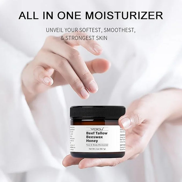 Beef Tallow and Honey Face Moisturizer for Face & Body - Organic Beef Tallow Moisturizer with Tallow and Beeswax & Honey, ...