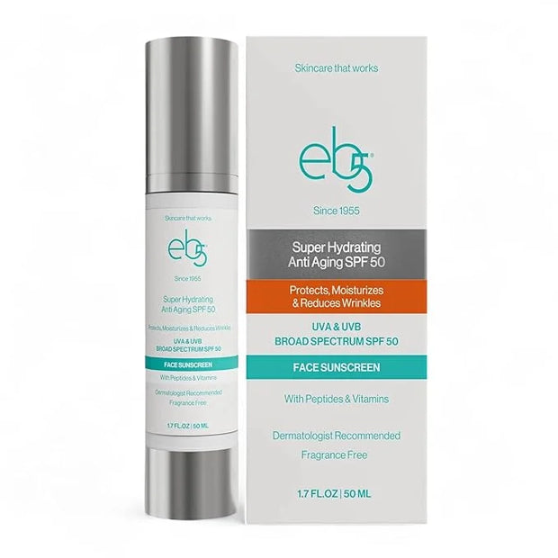eb5 Super Hydrating Anti-Aging Face Sunscreen SPF 50 | AM Facial Moisturizing Broad Spectrum Sunscreen formulated with Zin...