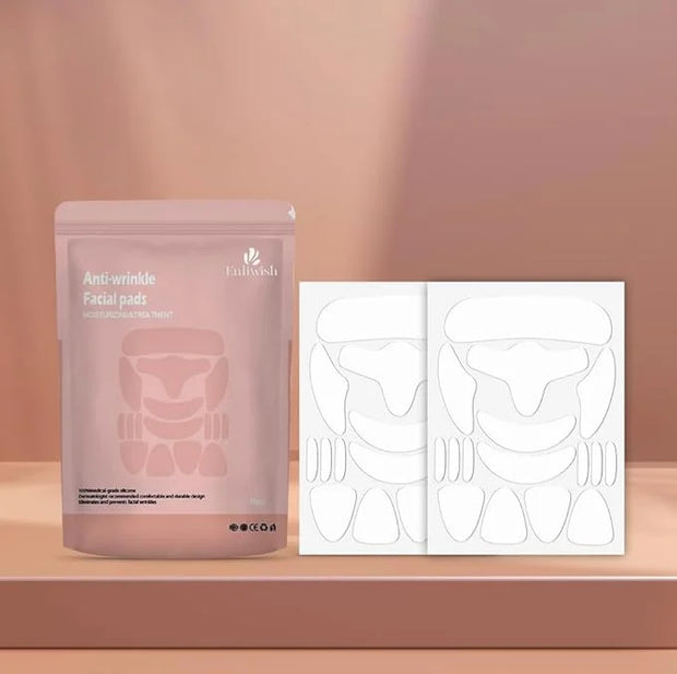 16-Piece Silicone Wrinkle Patch Set with Collagen, Vitamin E & Aloe – GlowPatch Anti-Aging Reusable Face & Eye Pads – Styl...