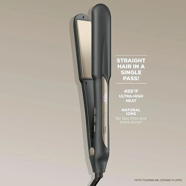 INFINITIPRO BY CONAIR Tourmaline Ceramic Flat Iron, 1 1/4-inch Digital Hair Straightener - Product Image