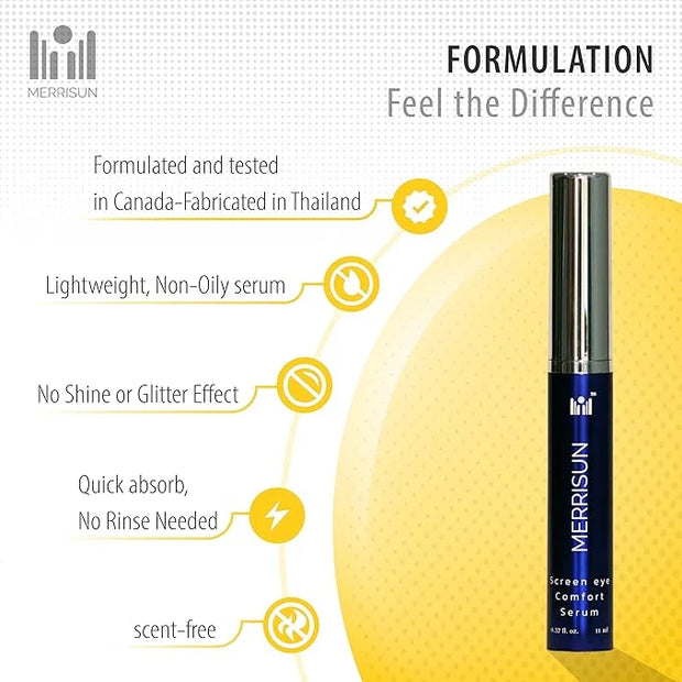 Screen Eye Comfort Serum – Hydrating & Revitalizing Serum for Screen-Weary Eyes, Puffiness & Dark Circles – Enriched with ...