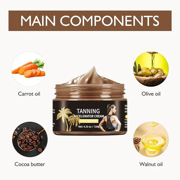 Tanning Accelerator Cream Tan Lotion, Tanning Gel Shine Brown Tanning Cream Natural Brown Tanning Lotion Effective in Sunb...