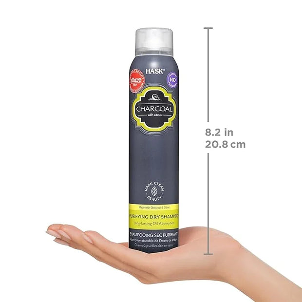 HASK Charcoal Clarifying Dry Shampoo Duo (4.3oz-Qty 2) & Argan Oil Repairing Deep Conditioner Packette, Aluminum-Free, Sul...