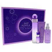 Perry Ellis 360 Purple Women 3.4oz EDP Spray, 7.5ml EDP Mini Spray, 4oz Body Mist, 3oz Shower Gel 4 Pc Gift Set - Product ...