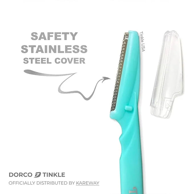 Tinkle Dermaplaning Tool 6ct, Dermaplane Razor for Women, Safe and Easy Peach Fuzz Remover, Eyebrow Trimmer with Protectiv...