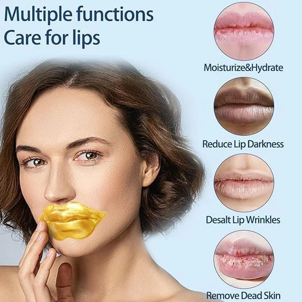 32 Pairs Eye Masks & Lip Mask, 24K Collagen Under Eye Patches for Dark Circles and Puffy Eyes, Reduce Lip Wrinkles, Anti C...
