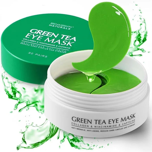 Under Eye Patches Dark Circles: 30 Pairs Collagen Eye Masks for Wrinkles and Puffy Eyes - Green Tea Eye Skin Care Gel Pads...