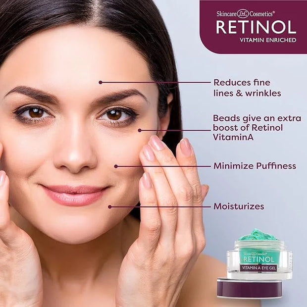 Retinol Vitamin A Eye Gel - Anti-Aging, Reduces Puffiness & Dark Circles, Restores Elasticity, 15ml - Product Image
