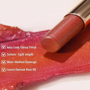Oulac Moisture Shine Bright Red Lipstick - 2 in 1 Shimmer Lipstick & Lip Balm, Juicy & Glossy Finish, Long Lasting Hydrati...