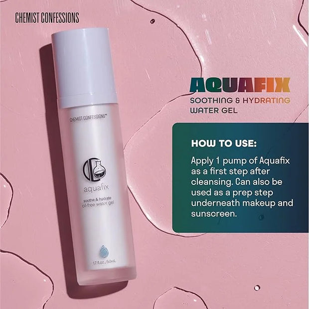 Chemist Confessions Aquafix Hydrating Water Gel - Moisturizing, Oil-Free Facial Water Gel - Face Moisturizer for Intense H...