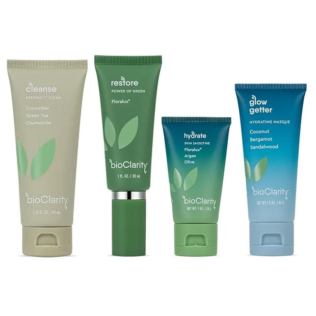 BioClarity 3-Step Essentials Skin Care Routine with Hydrating Mask for Normal and Oily Skin Types | Cleanse, Restore, Mois...