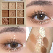 Eyeshadow Palette Makeup- 9 Colors Eyeshadow Palette Matte Shimmer Korean Natural Eye Shadow palettes Highly Pigmented Nat...