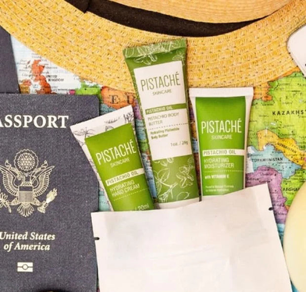 Pistaché Skincare Pistachio Oil 5-Pc Mini Collection (Travel) + Body Butter, Hand Cream, Biscotti Perfume, Eye Cream & Fac...