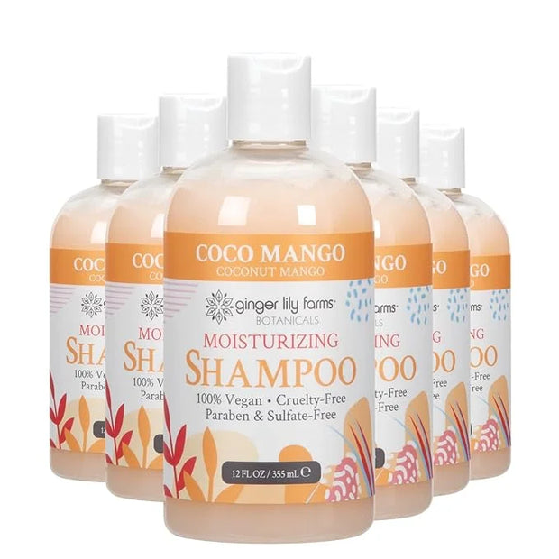 Ginger Lily Farms Botanicals Moisturizing Shampoo for All Hair Types, Coco Mango, 100% Vegan & Cruelty-Free, Coconut Mango...