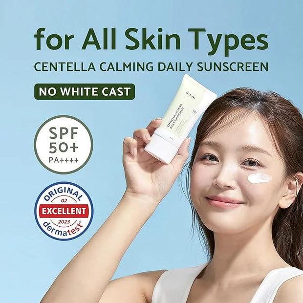IUNIK Centella Calming Moisture Daily Sunscreen SPF 50+ PA++++ Matte & No White Cast Centella Asiatica w/ Calendula Cleans...