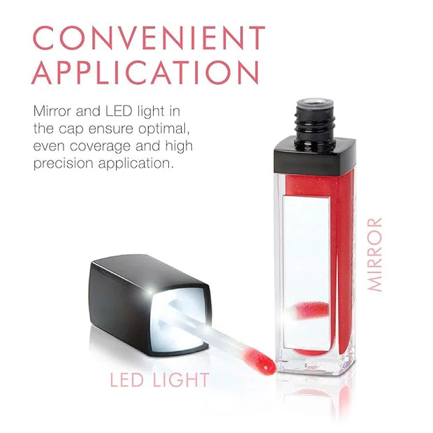 Beauty For Real Lip Gloss + Shine, Light My Fire - Opaque Everyday Red - Non-Sticky Plumping & Hydrating Gloss - Light & M...