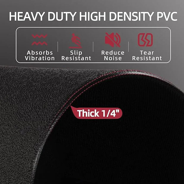 High Density Home Gym Treadmill Exercise Bike Equipment Mat 1/4" Thick, - Product Image
