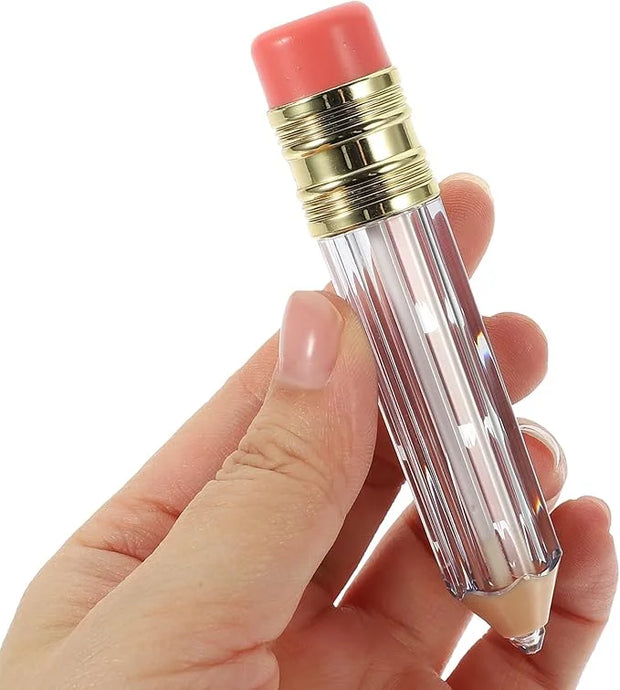 Garneck 12pcs Pencil Shaped Empty Lip Gloss Tubes 5ml Refillable Gloss Bottles For Diy Cosmetics Clear Mini Lip Oil Contai...