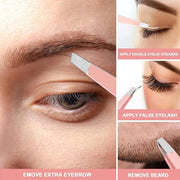 FANDAMEI Eyebrow Kit with Leather Case - Eyebrow Scissors, Tweezers, Razor, Brush for Women & Men - Facial Hair & Ingrown ...
