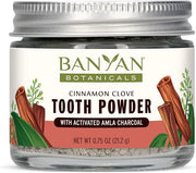 Banyan Botanicals Cinnamon Clove Tooth Powder – Ayurvedic Fluoride-Free Toothpaste Alternative with Miswak & Activated Cha...