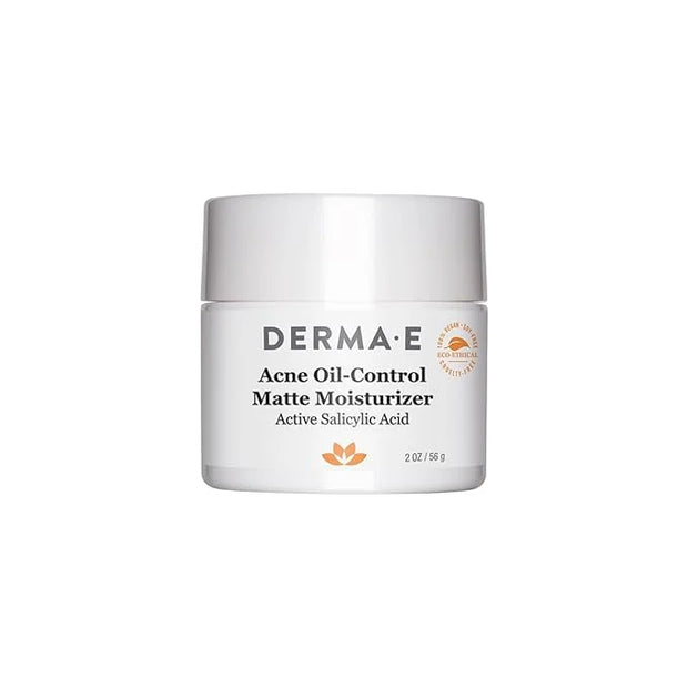DERMA E Acne Oil Control Face Moisturizer, 2 Oz, Matte Moisturizer with Salicylic Acid, Tea Tree Oil & Aloe Vera, Face Cre...