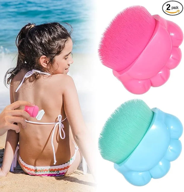 2 Pcs Cute Cat Sunscreen Applicator for Kids,Kid Sunscreen Brush with Protective Case,Cat Paw Sunblock Applicator for Kids...