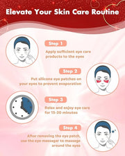 2 Pairs Reusable Under Eye Wrinkle Patches Silicone Mask, Plump Fine Lines & Wrinkles, with Metal Eye Cream Applicator, Ti...