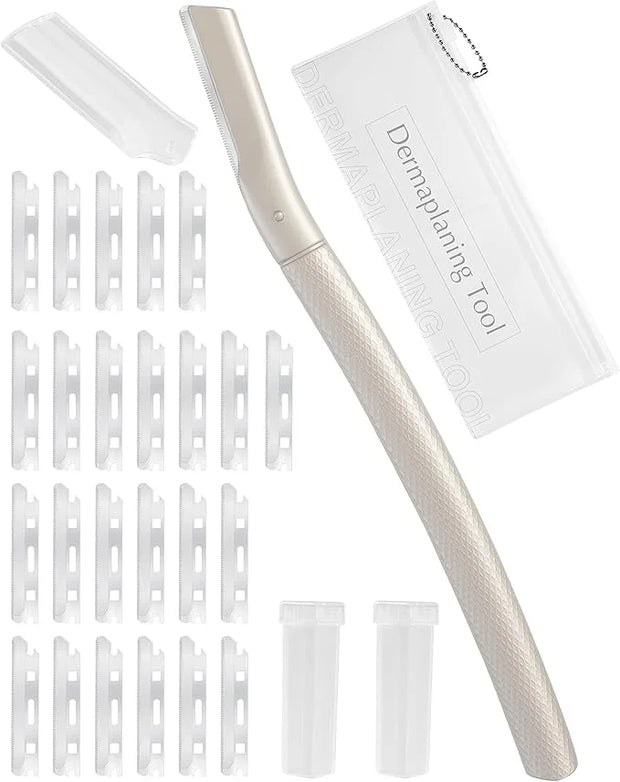 Dermaplane Razor for Face Professional, Facial Razors for Women&Men Face with 20 Blade Refills, Eyebrow Razor for Women an...