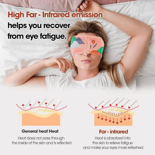 Epielle Steam Eye Mask Pack of 6 for Dry Eyes and Puffiness Helping Sleep with Melatonin Steam Moisture Self Inflate Heate...