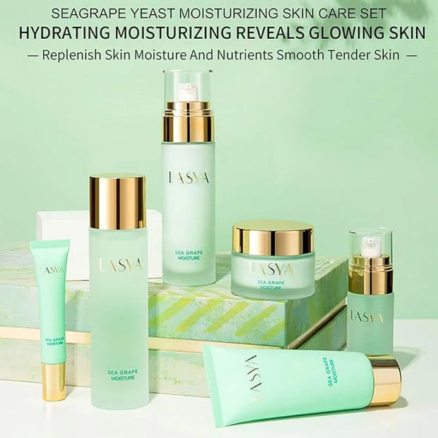 Sea Grape 6 Step Skin Care Set Daily Skin Care Routine With Skincare Set, 6-In-1 Skincare Gift Set With Facial Cleanser, T...
