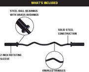 HulkFit 48 Inch EZ Curl Bar Barbell 2 Inch - Product Image