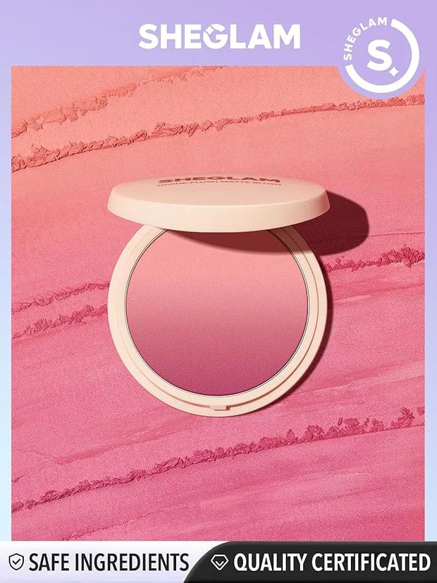 SHEGLAM Divine Flush Matte Blush Powder Highly Pigmented Non-Fading Long Lasting Glowing Lightweight Natural Blush Face Ma...