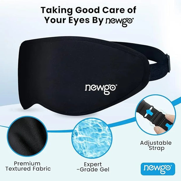 NEWGO Cooling Gel Eye Mask 3D Soft Cold Eye Mask, Eye Ice Pack with Zero Eye Pressure Hot Cold Therapy Blackout Sleep Mask...