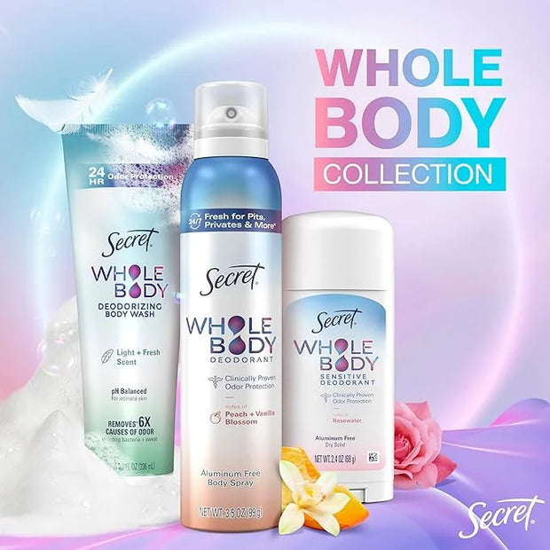 Secret Whole Body Deodorant Cream for Women, Unscented, Aluminum Free Deodorant Cream, 72 HR Odor Protection, 3.0 oz - Pro...