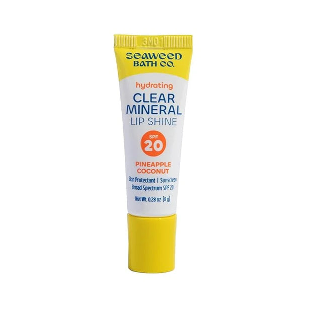 Seaweed Bath Co. Hydrating Clear Mineral Lip Shine SPF 20 Sunscreen Zinc Oxide Lip Balm, .35 Oz, Moisturizing Care for Dry...