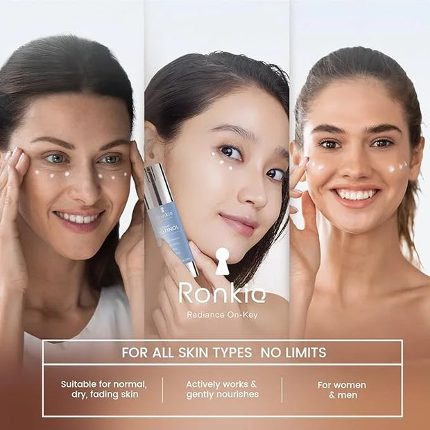 Retinol Eye Cream for Dark Circles: Anti-Wrinkle Under Eye Cream - Night Care Eye Cream Reduces Eye Bags - Product Image