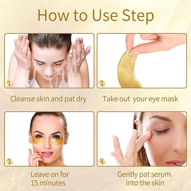 Under Eye Patches, 40 Pairs Eye Mask for Dark Circles, Puffy Eyes, Undereye Bags,Wrinkles,Eye Mask Patches with 24K Gold, ...