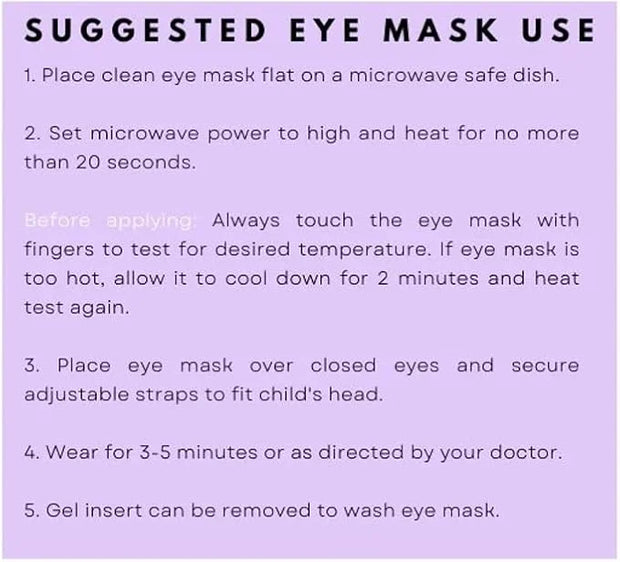 GlamBaby Eye Care - Unbearable Bump™ Eye Mask - Stye Mask for Kids - One Heat and Cooling mask - Microwave Safe - Product ...