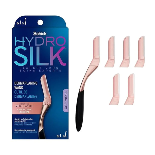 Schick Hydro Silk Dermaplaning Wand, Dermaplaning Tool for Face | Dermaplane Razor for Women Face, Eyebrow Razor, Peach Fu...