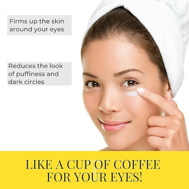 Doppeltree Caffeine Under Eye Cream Anti Aging Men and Women, for Wrinkles, Puffy Eyes and Dark Circles - Brightening & Fi...