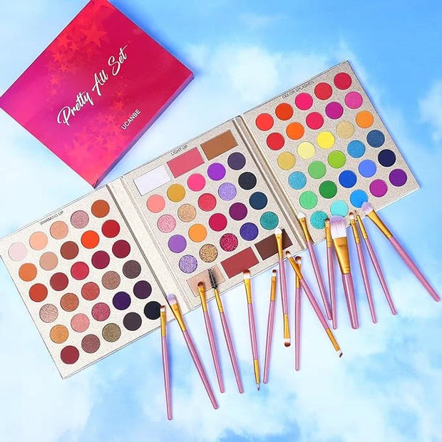 UCANBE Professional 86 Colors Eyeshadow Palette with 15pcs