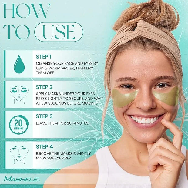 Korean 60pcs Aloe Vera Collagen Under Eye Gel Patches Mask, Treatment for Puffy Eyes, Dark Circles, Anti Wrinkle Pads, Moi...