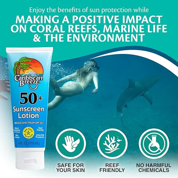 Reef Friendly Sunscreen SPF 50 Lotion, Mango Lime Scent Body Sunscreen Lotion, Rich in Anti Oxidants, Water Resistant Up t...