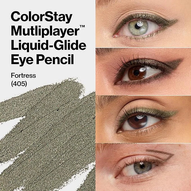 REVLON ColorStay Multiplayer Liquid-Glide Eye Pencil, Multi-Use Makeup With Blending Brush, Blends Then Sets, Creamy Textu...