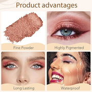 4 Colors Matte Shimmer Eyeshadow Makeup Palette,Rose Gold Nude Pink Highly Pigmented Natural Neutral Eye Shadow Palette,Lo...